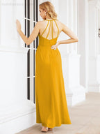 Spaghetti Strap Bridesmaid Dresses V-Neck Long A-Line Formal Prom Gowns 28063