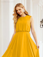 Sleeveless Long Bridesmaid Dress A line Formal Evening Prom Gown 28025