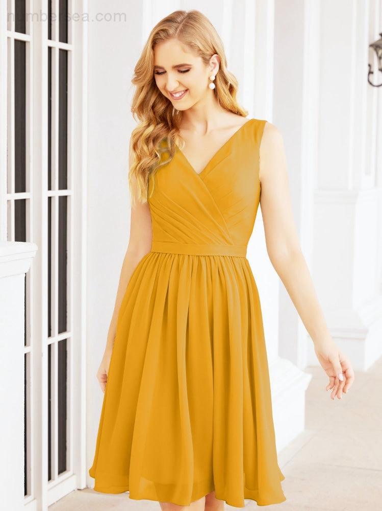 Homecoming Dresses Knee Length Skirt V Back 28062