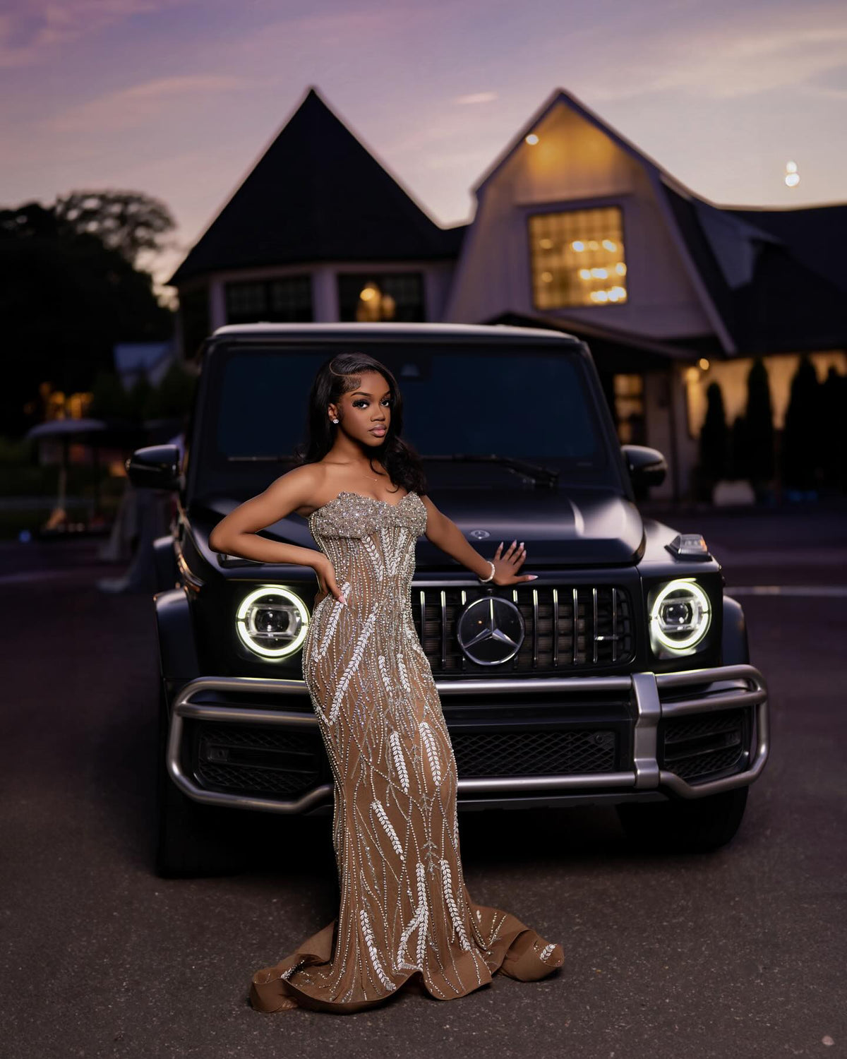 2026 Nude And Silver Luxury Prom Dress Hand Beaded Wheat Leaf Embroidery