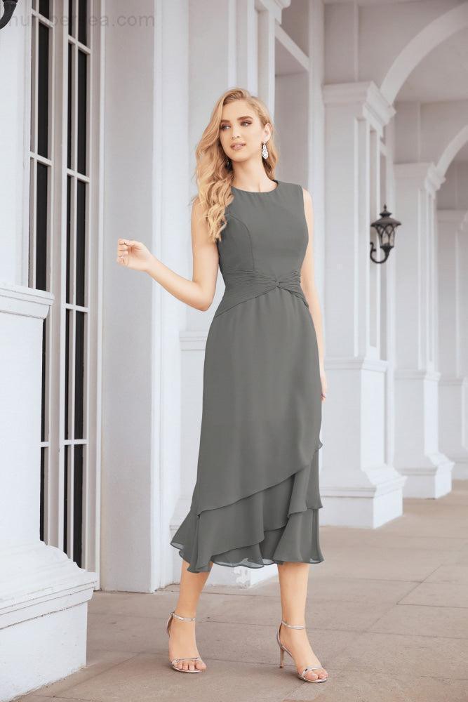 Vestido de fiesta formal de dos piezas en línea A para madre de la novia Numbersea 28072