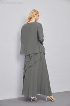 Abito da Sposa Madre con Cardigan Leggero Aperto Davanti Abito da Cerimonia Elegante 28081