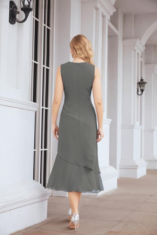 Vestido de fiesta formal de dos piezas en línea A para madre de la novia Numbersea 28072