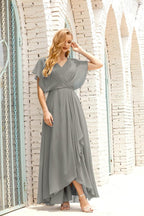 Mother of The Bride Dresses Plus Size V-Neck Floor Length Formal Prom Dress for Wedding Guest 28020