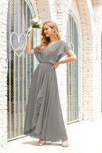 Mother of The Bride Dresses Plus Size V-Neck Floor Length Formal Prom Dress for Wedding Guest 28020
