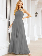 Crisscross Halter Bridesmaid Dresses for Party Wedding Evening Prom Maxi Ball Gowns 28053