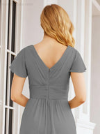 Vestidos de Baile Formais Numbersea para Mãe da Noiva com Mangas de Renda Vestido de Dama de Honra 28047