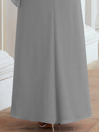Numbersea Festliches Abendkleid Lang Mutter der Braut Kleid mit Rüschencape 28026