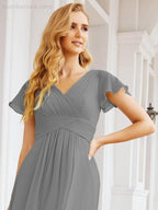 Vestidos de Baile Formais Numbersea para Mãe da Noiva com Mangas de Renda Vestido de Dama de Honra 28047