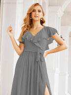 Bridesmaid Dresses with Flutter Sleeves Formal Evening Party Prom Gowns 28044