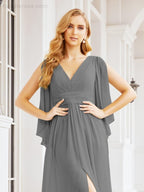 Bridesmaid Dresses with Split for Wedding Party Flutter Sleeves 28045