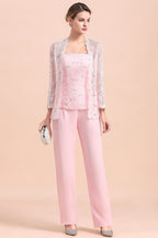 BMbridal Elegant Strapless Appliques Mother of Bride Jumpsuit with Long Sleeves Wraps