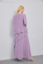 Abito da Sposa Madre con Cardigan Leggero Aperto Davanti Abito da Cerimonia Elegante 28081