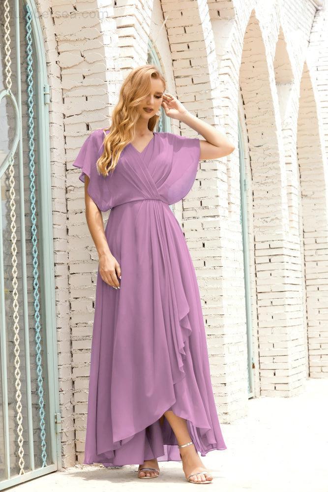 Mother of The Bride Dresses Plus Size V-Neck Floor Length Formal Prom Dress for Wedding Guest 28020