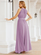 Vestido de Dama de Honra Numbersea com Alças, Cintura Império, Vestido Formal de Noite para Mãe da Noiva 28030
