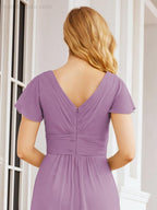 Vestidos de Baile Formais Numbersea para Mãe da Noiva com Mangas de Renda Vestido de Dama de Honra 28047