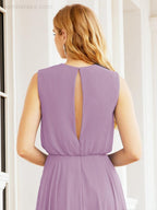 Sleeveless Long Bridesmaid Dress A line Formal Evening Prom Gown 28025