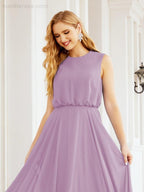 Sleeveless Long Bridesmaid Dress A line Formal Evening Prom Gown 28025