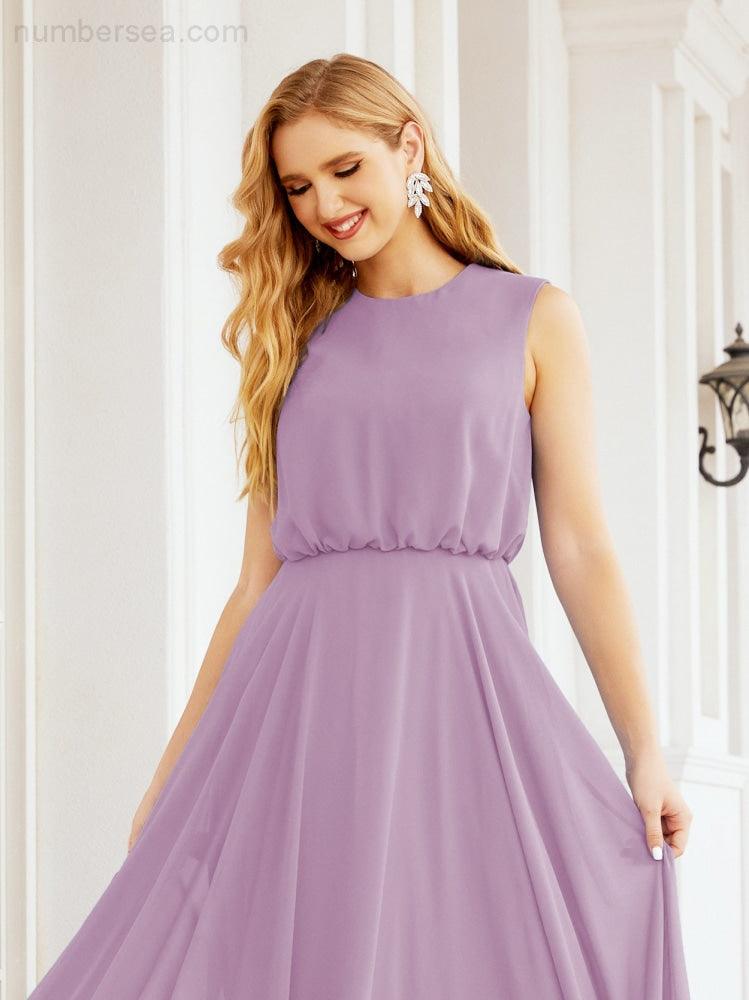 Sleeveless Long Bridesmaid Dress A line Formal Evening Prom Gown 28025