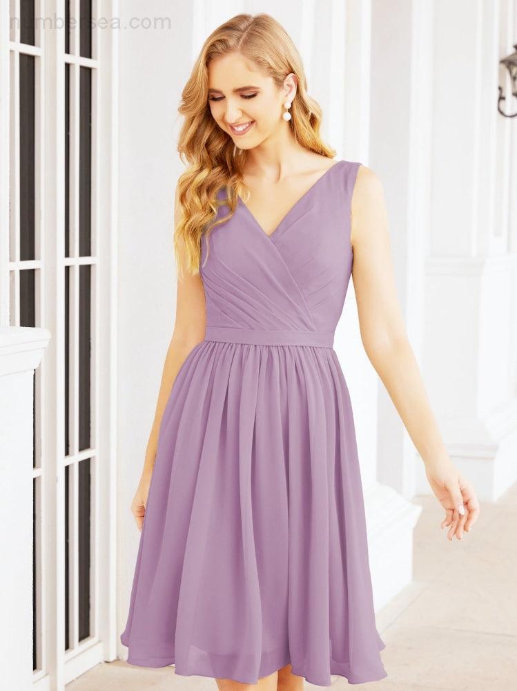 Homecoming Dresses Knee Length Skirt V Back 28062