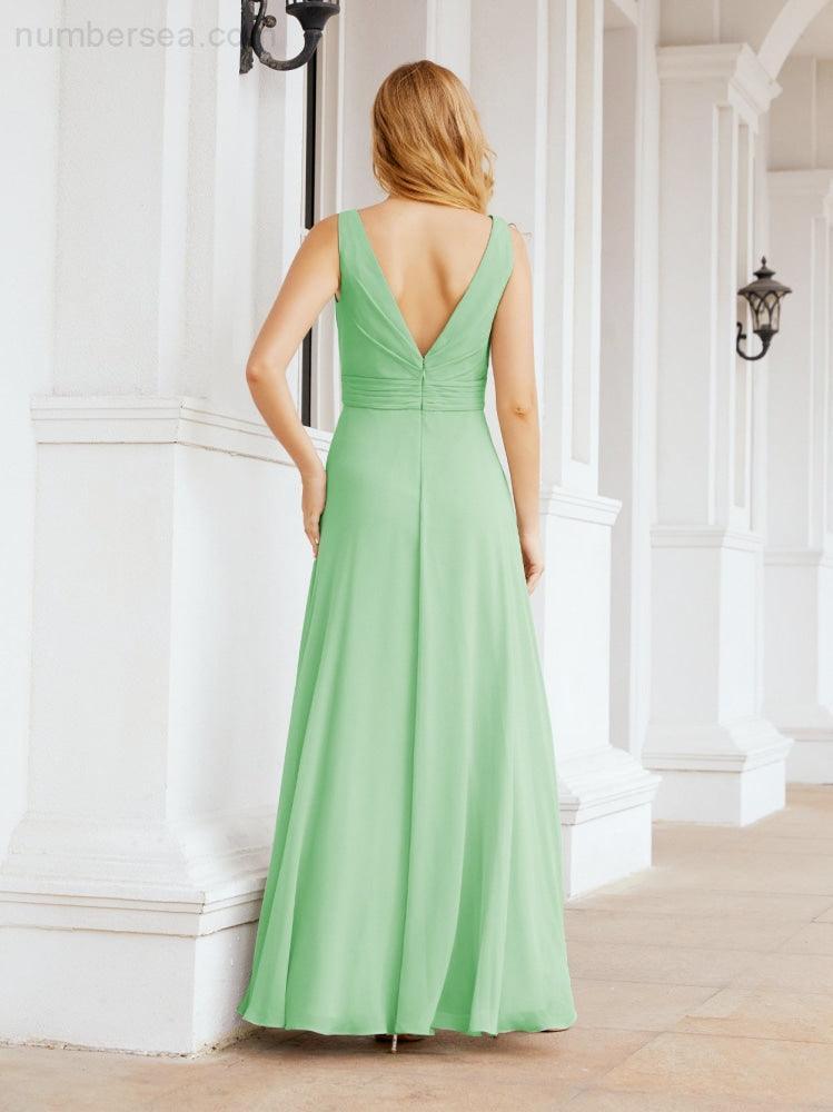 Bridesmaid Dresses for Wedding Ruffles Long Formal Prom Gowns 28039
