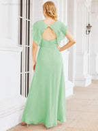 Bridesmaid Dresses Cape Formal Prom Dress Open Back Gowns for Mother of The Bride 28058