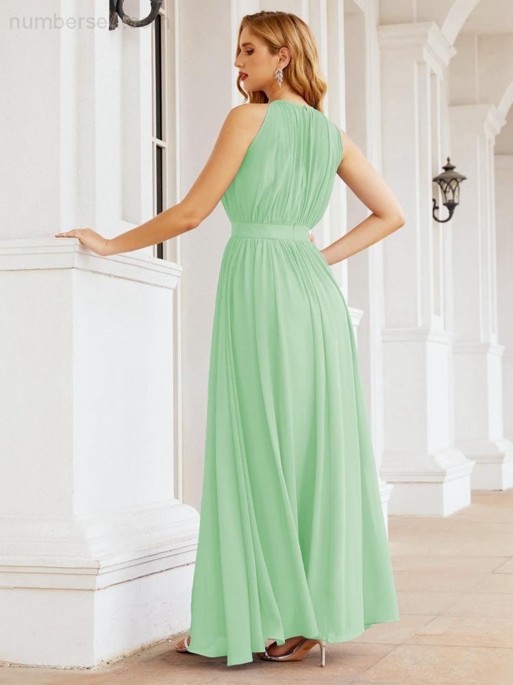 Vestido de Dama de Honra Numbersea com Alças, Cintura Império, Vestido Formal de Noite para Mãe da Noiva 28030