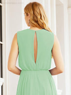 Sleeveless Long Bridesmaid Dress A line Formal Evening Prom Gown 28025