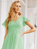 Vestidos de Baile Formais Numbersea para Mãe da Noiva com Mangas de Renda Vestido de Dama de Honra 28047