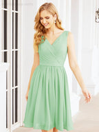 Homecoming Dresses Knee Length Skirt V Back 28062