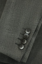 Three Piece Solid Grey Wool Suit For Formal Groom And Business