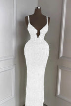 Custom Designed Spaghetti Strap Mermaid Prom Dress With Beading