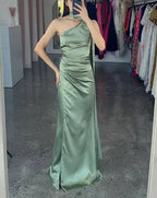 Vestido de Festa Longo Elegante em Cetim Rosa Choque com Um Ombro Só Modelo Y8419
