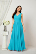 Abiti lunghi da damigella in chiffon da donna, linea a, senza maniche, abito formale da ballo per serata, abiti per festa di ritorno a casa 2808