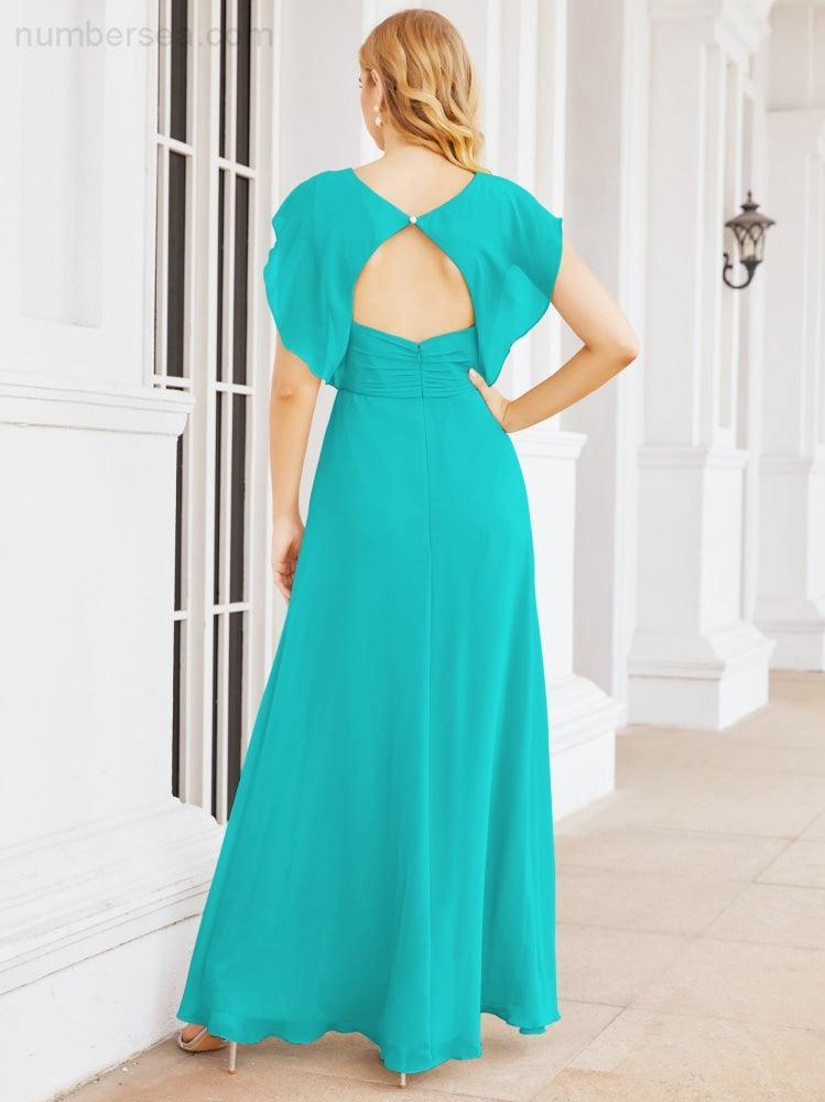 Bridesmaid Dresses Cape Formal Prom Dress Open Back Gowns for Mother of The Bride 28058