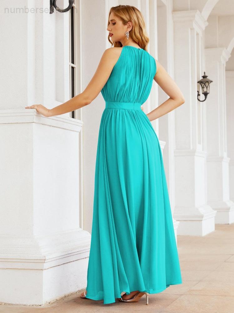 Vestido de Dama de Honra Numbersea com Alças, Cintura Império, Vestido Formal de Noite para Mãe da Noiva 28030