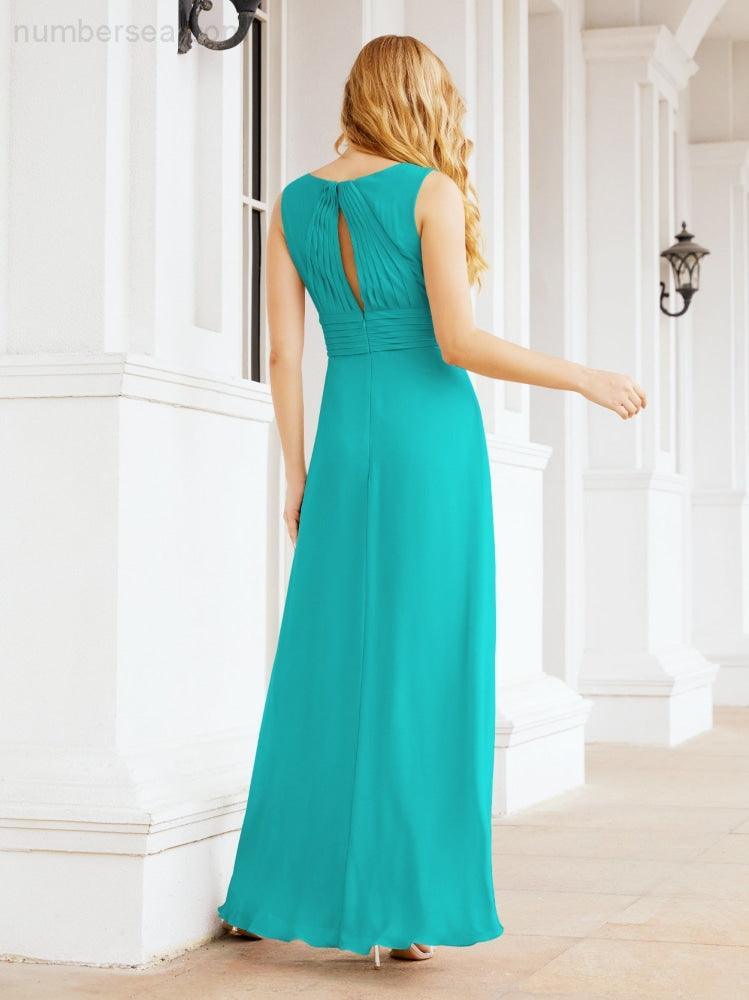 Formelles Ballkleid Elegantes ärmelloses Brautjungfernkleid mit V-Ausschnitt für Hochzeitsfeier 28037
