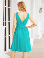 Homecoming Dresses Knee Length Skirt V Back 28062