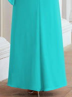 Numbersea Festliches Abendkleid Lang Mutter der Braut Kleid mit Rüschencape 28026
