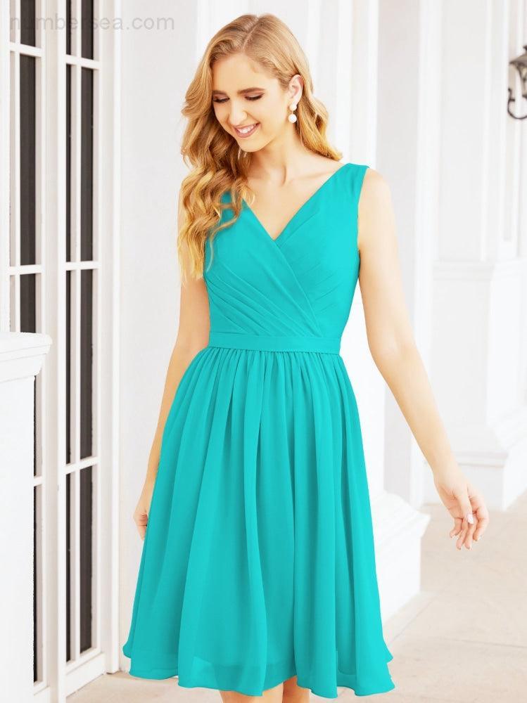 Homecoming Dresses Knee Length Skirt V Back 28062