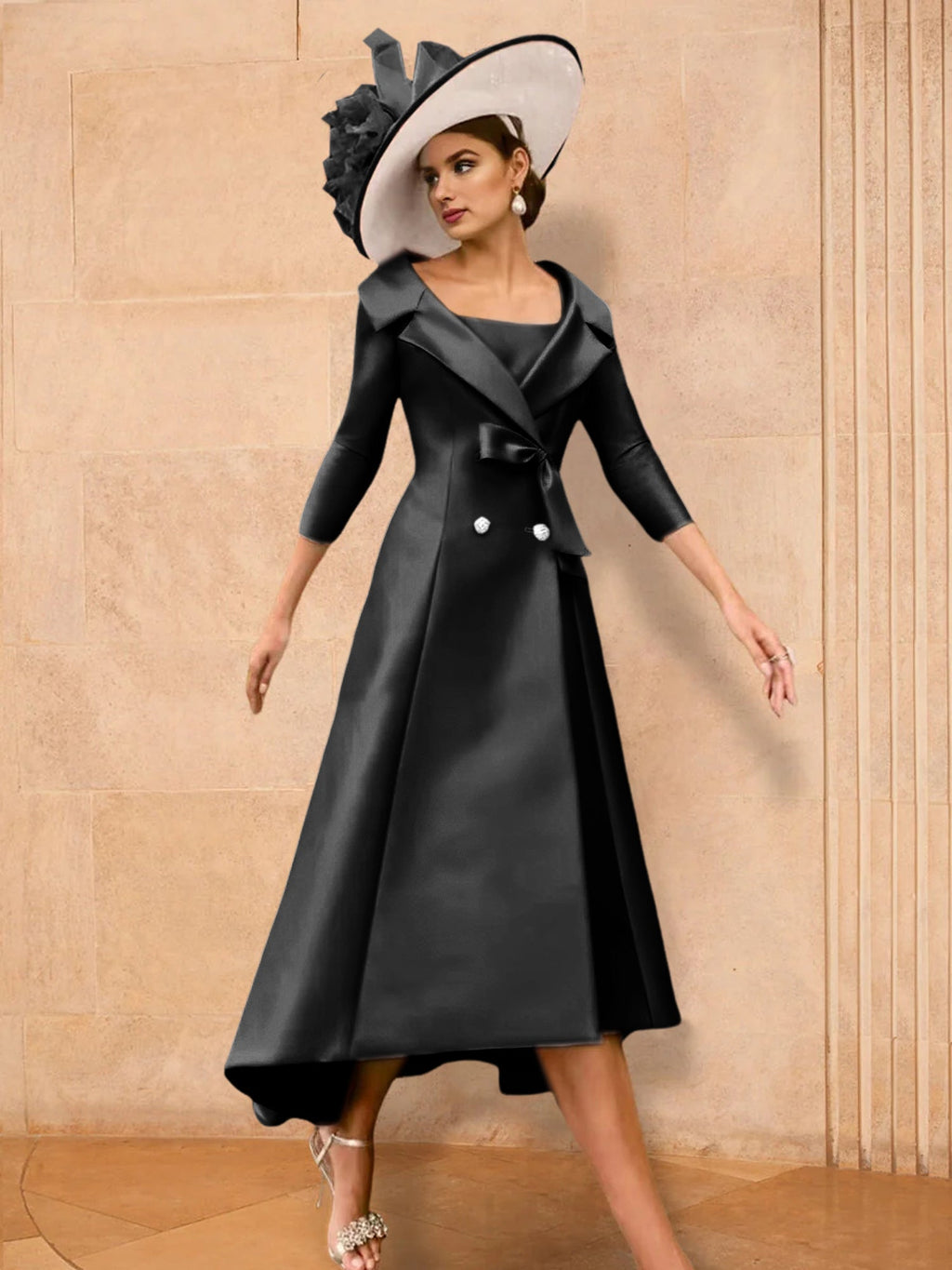 Long Sleeve A Line Princess Gown For The Mother Of The Bride Bowknot
