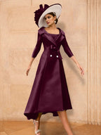 Long Sleeve A Line Princess Gown For The Mother Of The Bride Bowknot