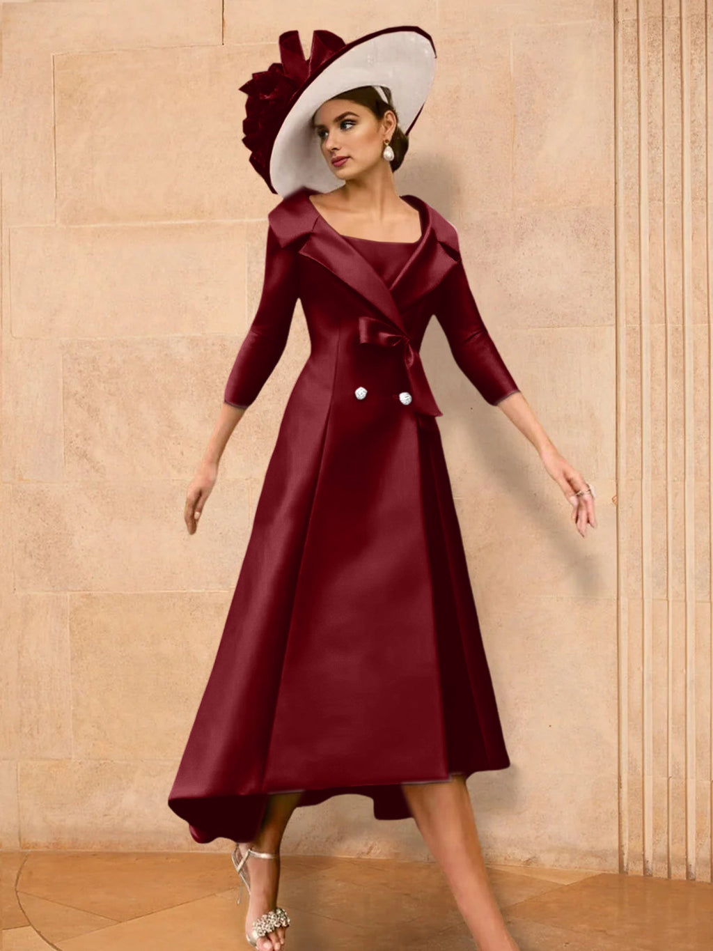 Long Sleeve A Line Princess Gown For The Mother Of The Bride Bowknot