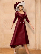 Long Sleeve A Line Princess Gown For The Mother Of The Bride Bowknot