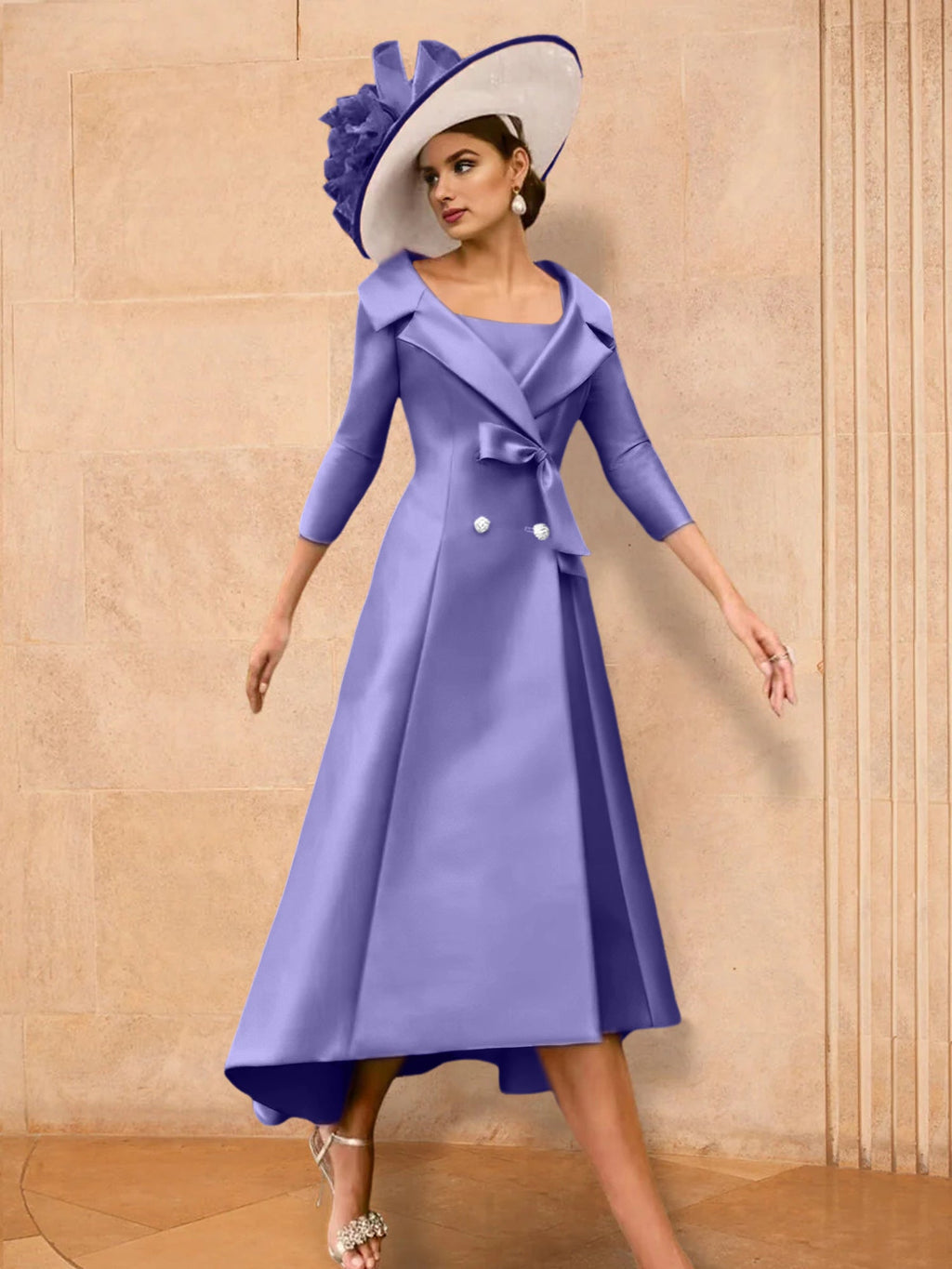 Long Sleeve A Line Princess Gown For The Mother Of The Bride Bowknot