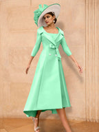 Long Sleeve A Line Princess Gown For The Mother Of The Bride Bowknot