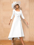 Long Sleeve A Line Princess Gown For The Mother Of The Bride Bowknot