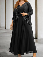Mother Of The Bride A Line Dress With Applique And Sequins