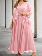 Mother Of The Bride A Line Dress With Applique And Sequins