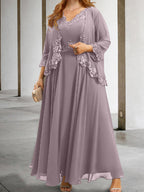 Mother Of The Bride A Line Dress With Applique And Sequins